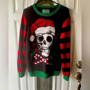 𝅺ugly Christmas Sweater Skull Skeleton Size S